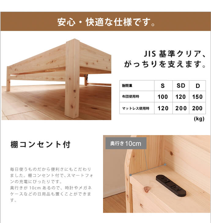 ひのきベッド,すのこ,ベッド