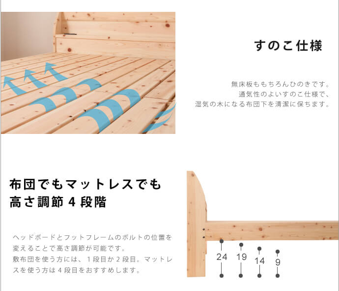 ひのきベッド,すのこ,ベッド